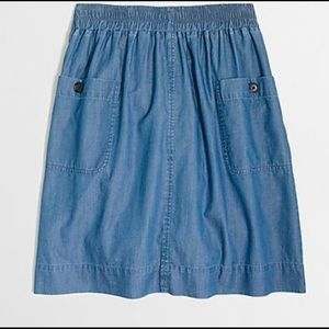 J.crew factory cotton chambray skirt, size 14